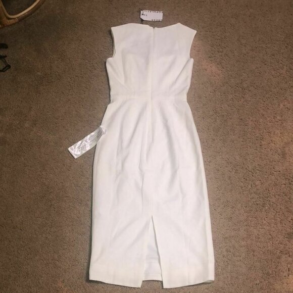 Dress The Population Elle Queen Anne Sweetheart Neck Sheath Midi Dress White XXL - Picture 8 of 12